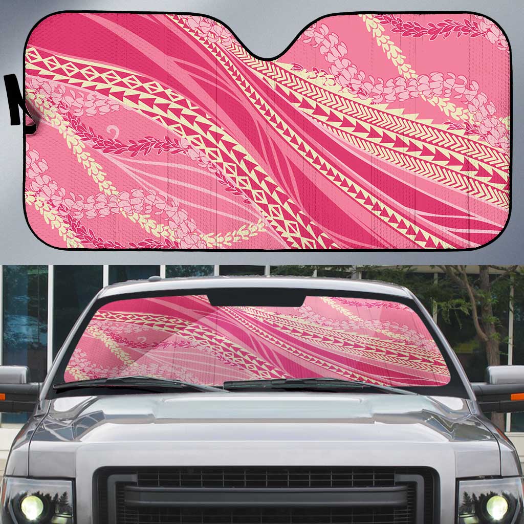 Polynesian Puakeniken Pikake Twisted Lei Auto Sun Shade Rose Pink LT7 Rose Pink - Polynesian Pride
