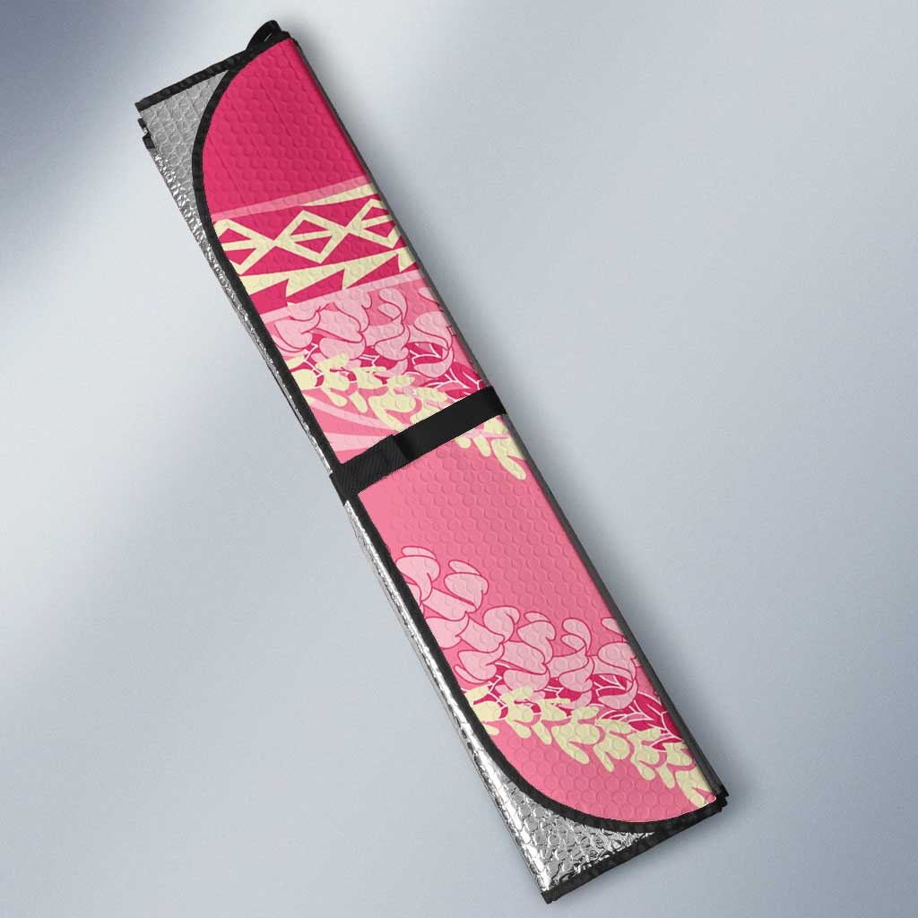Polynesian Puakeniken Pikake Twisted Lei Auto Sun Shade Rose Pink LT7 - Polynesian Pride