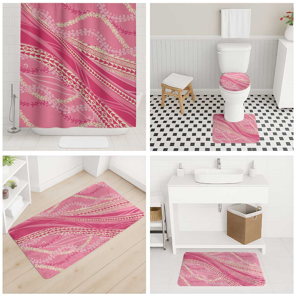 Polynesian Puakeniken Pikake Twisted Lei Bathroom Set Rose Pink LT7 - Polynesian Pride