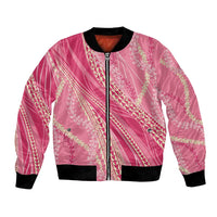 Polynesian Puakeniken Pikake Twisted Lei Bomber Jacket Rose Pink LT7 Unisex Rose Pink - Polynesian Pride