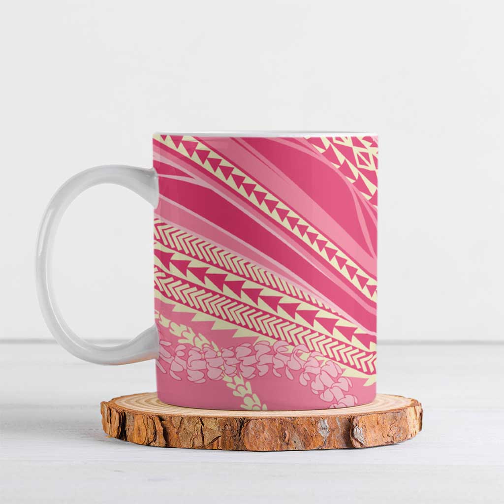 Polynesian Puakeniken Pikake Twisted Lei Ceramic Mug Rose Pink LT7 Rose Pink - Polynesian Pride