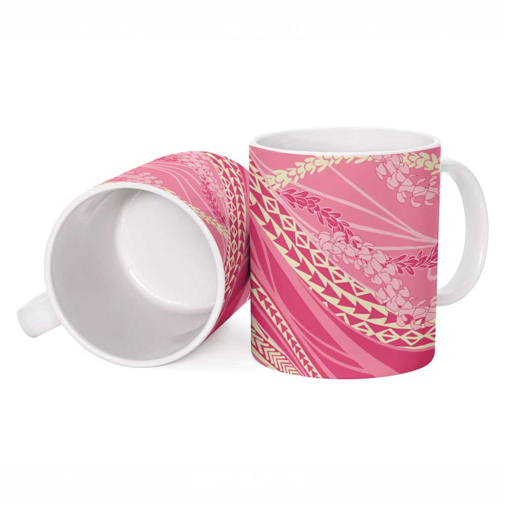 Polynesian Puakeniken Pikake Twisted Lei Ceramic Mug Rose Pink LT7 - Polynesian Pride