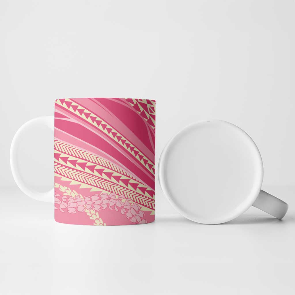 Polynesian Puakeniken Pikake Twisted Lei Ceramic Mug Rose Pink LT7 - Polynesian Pride