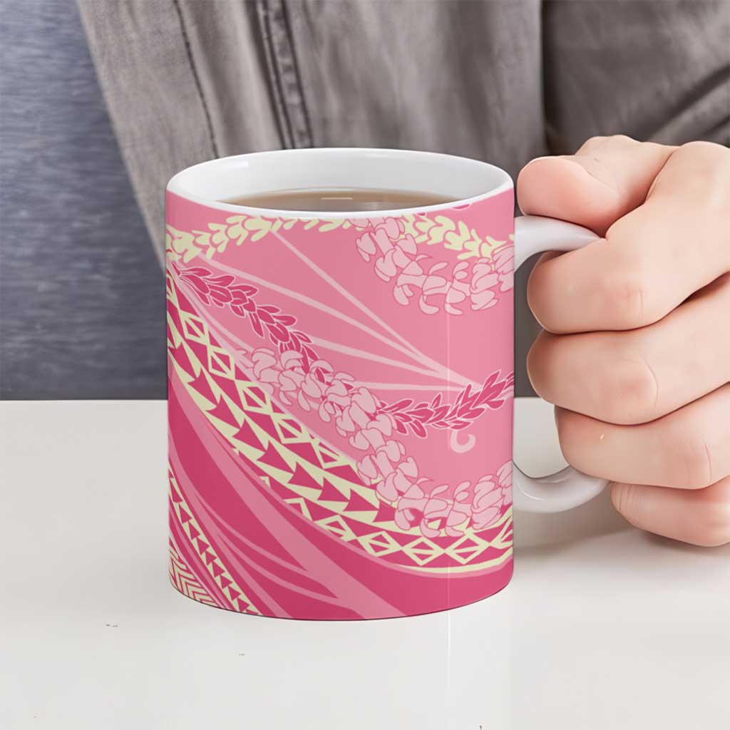 Polynesian Puakeniken Pikake Twisted Lei Ceramic Mug Rose Pink LT7 - Polynesian Pride