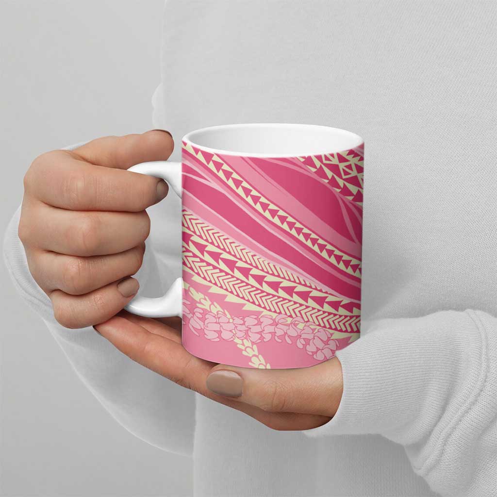 Polynesian Puakeniken Pikake Twisted Lei Ceramic Mug Rose Pink LT7 - Polynesian Pride