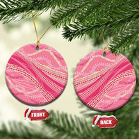 Polynesian Puakeniken Pikake Twisted Lei Ceramic Ornament Rose Pink LT7 Circle Rose Pink - Polynesian Pride