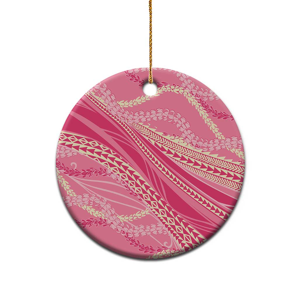 Polynesian Puakeniken Pikake Twisted Lei Ceramic Ornament Rose Pink LT7 - Polynesian Pride