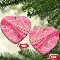 Polynesian Puakeniken Pikake Twisted Lei Ceramic Ornament Rose Pink LT7 Heart Rose Pink - Polynesian Pride