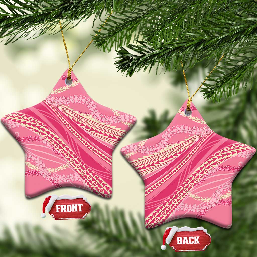 Polynesian Puakeniken Pikake Twisted Lei Ceramic Ornament Rose Pink LT7 Star Rose Pink - Polynesian Pride