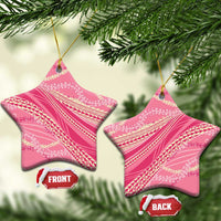 Polynesian Puakeniken Pikake Twisted Lei Ceramic Ornament Rose Pink LT7 Star Rose Pink - Polynesian Pride
