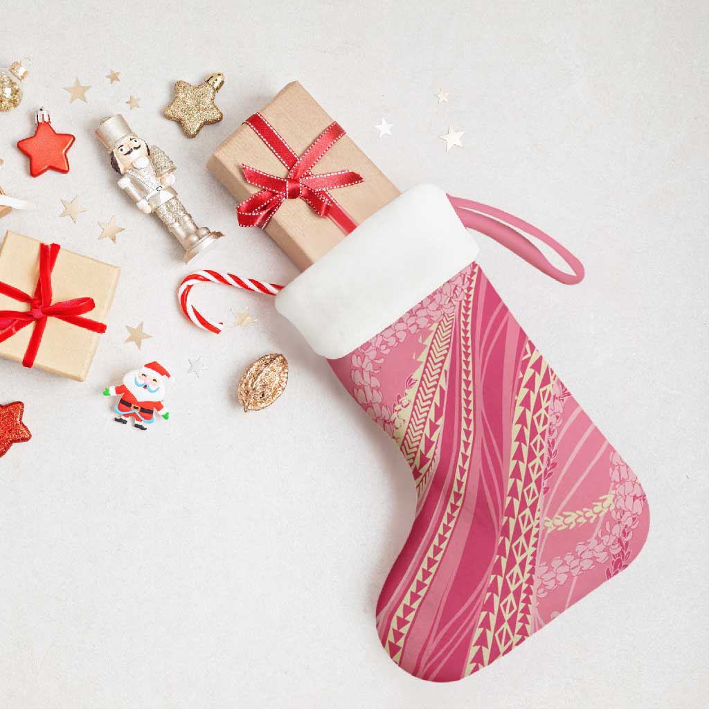 Polynesian Puakeniken Pikake Twisted Lei Christmas Stocking Rose Pink LT7 - Polynesian Pride