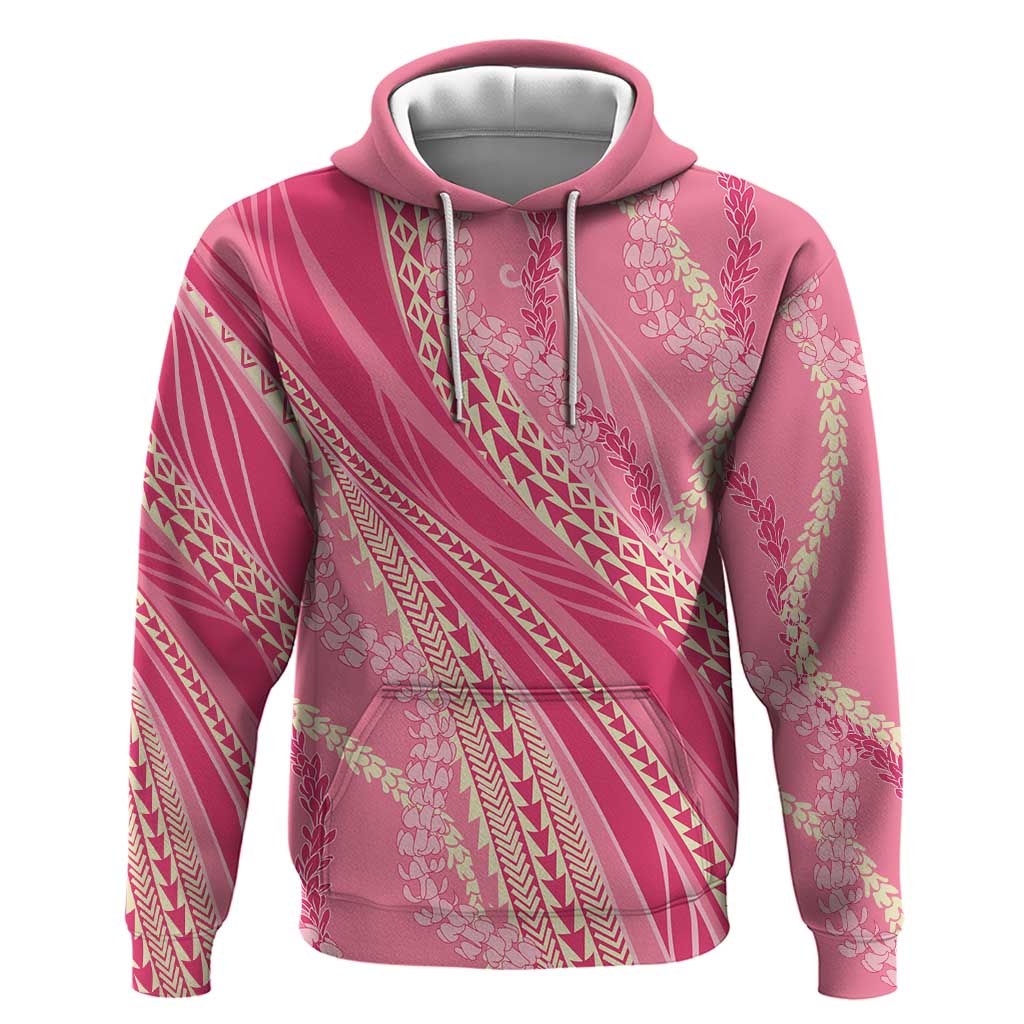 Polynesian Puakeniken Pikake Twisted Lei Hoodie Rose Pink LT7 Pullover Hoodie Rose Pink - Polynesian Pride