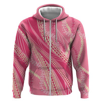 Polynesian Puakeniken Pikake Twisted Lei Hoodie Rose Pink LT7 Zip Hoodie Rose Pink - Polynesian Pride