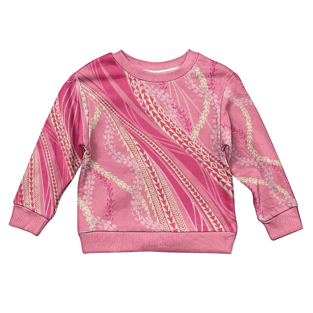 Polynesian Puakeniken Pikake Twisted Lei Kid Ugly Christmas Sweater Rose Pink LT7 Kid Rose Pink - Polynesian Pride
