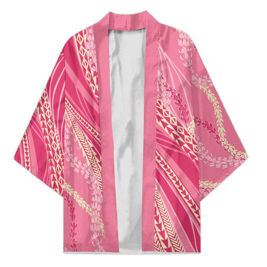 Polynesian Puakeniken Pikake Twisted Lei Kimono Rose Pink LT7 Unisex Rose Pink - Polynesian Pride