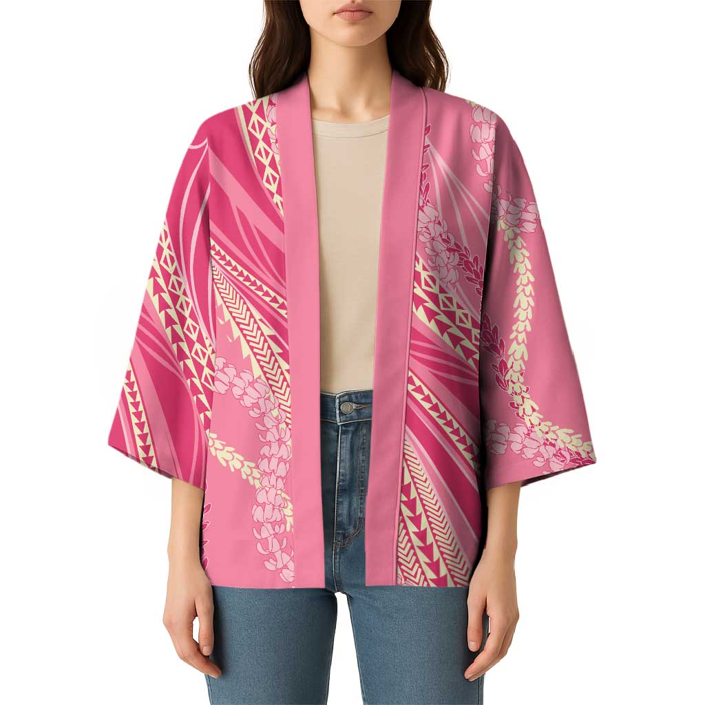 Polynesian Puakeniken Pikake Twisted Lei Kimono Rose Pink LT7 - Polynesian Pride