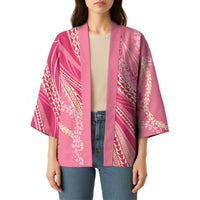 Polynesian Puakeniken Pikake Twisted Lei Kimono Rose Pink LT7 - Polynesian Pride