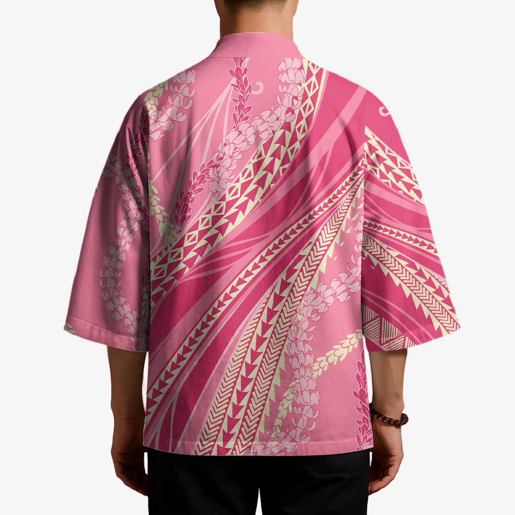 Polynesian Puakeniken Pikake Twisted Lei Kimono Rose Pink LT7 - Polynesian Pride