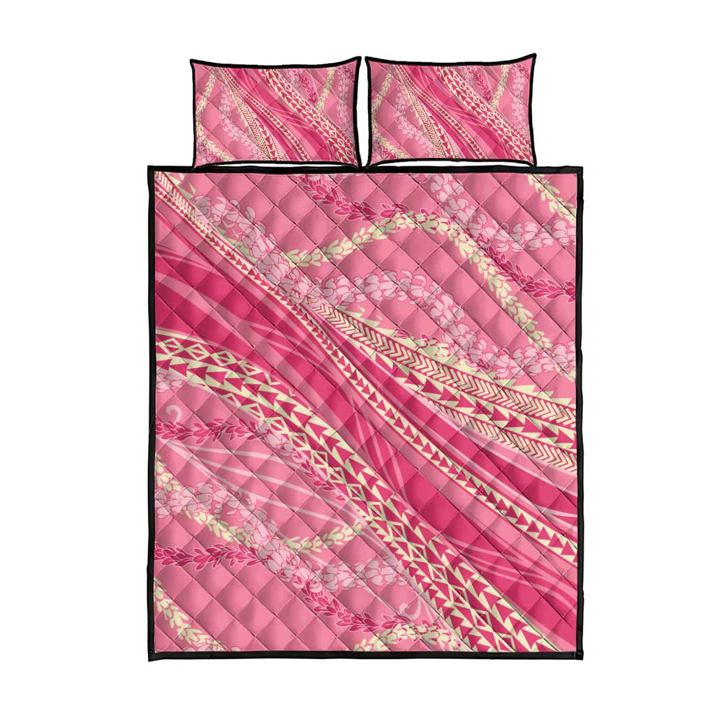 Polynesian Puakeniken Pikake Twisted Lei Quilt Bed Set Rose Pink LT7 - Polynesian Pride