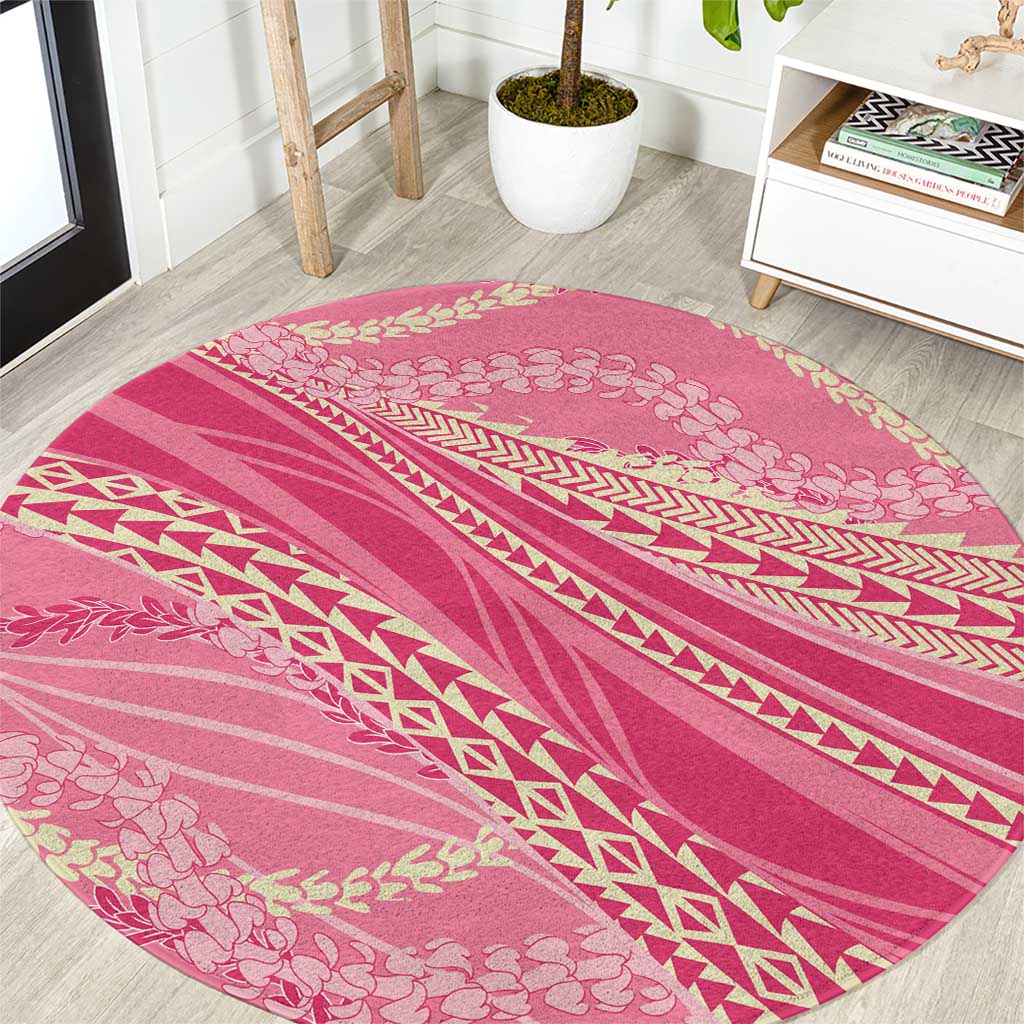 Polynesian Puakeniken Pikake Twisted Lei Round Carpet Rose Pink LT7 Rose Pink - Polynesian Pride