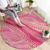 Polynesian Puakeniken Pikake Twisted Lei Round Carpet Rose Pink LT7 - Polynesian Pride