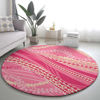 Polynesian Puakeniken Pikake Twisted Lei Round Carpet Rose Pink LT7 - Polynesian Pride