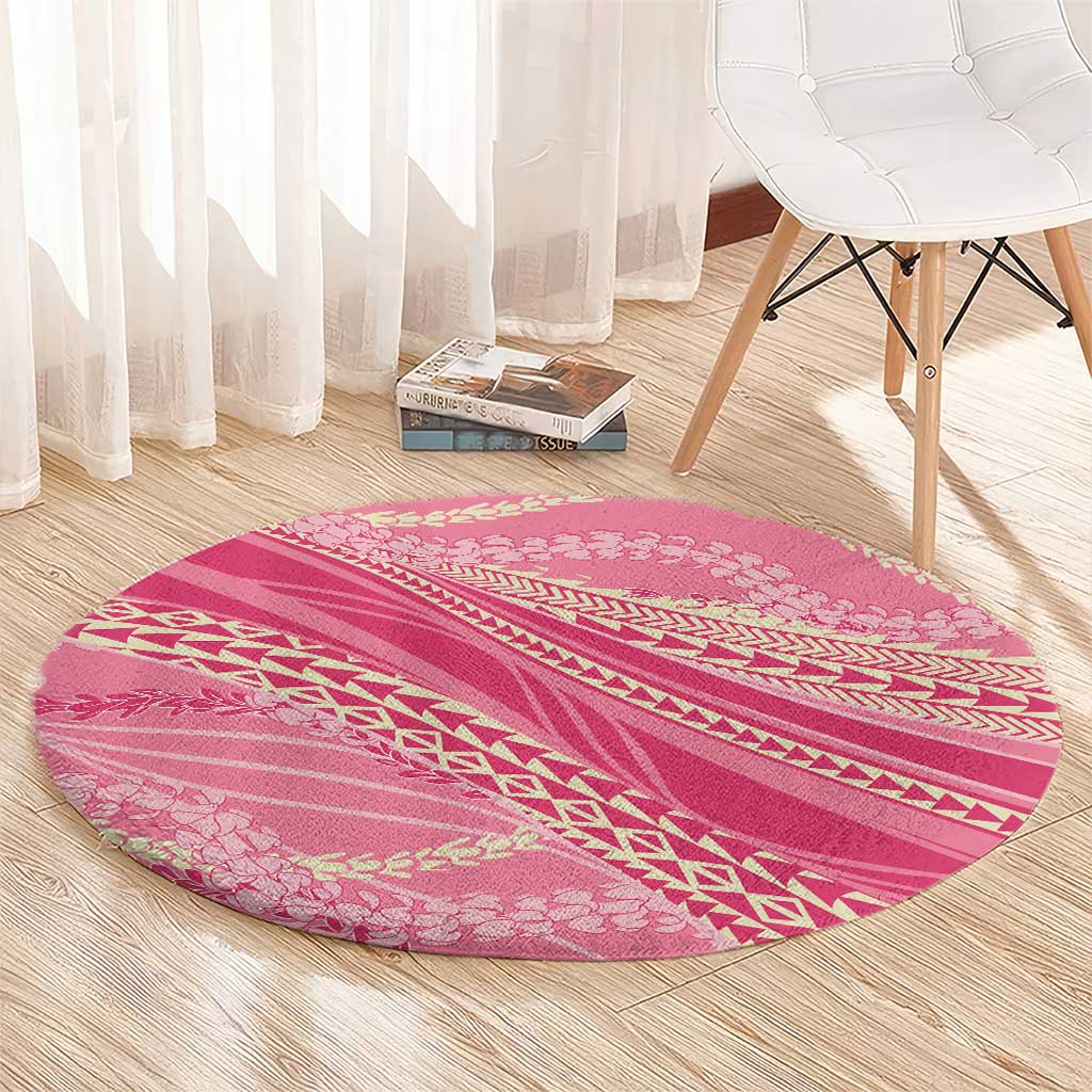 Polynesian Puakeniken Pikake Twisted Lei Round Carpet Rose Pink LT7 - Polynesian Pride