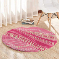 Polynesian Puakeniken Pikake Twisted Lei Round Carpet Rose Pink LT7 - Polynesian Pride