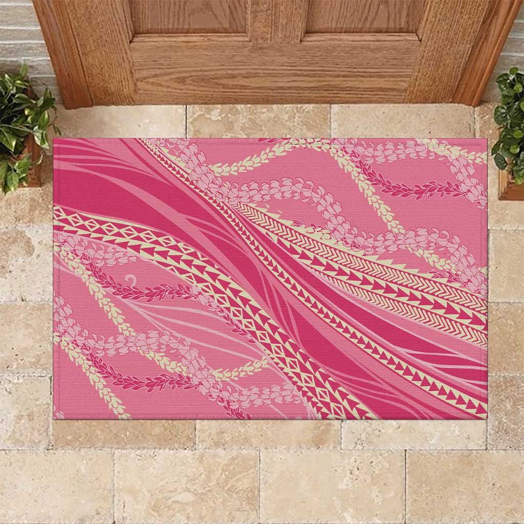 Polynesian Puakeniken Pikake Twisted Lei Rubber Doormat Rose Pink LT7 Rose Pink - Polynesian Pride