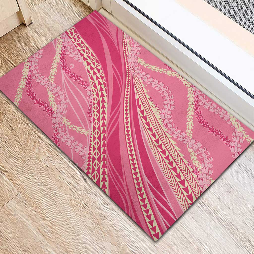Polynesian Puakeniken Pikake Twisted Lei Rubber Doormat Rose Pink LT7 - Polynesian Pride