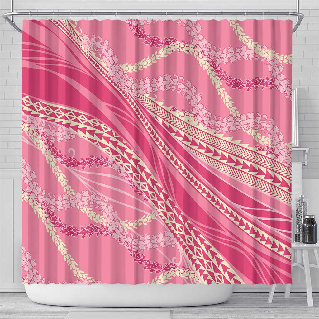 Polynesian Puakeniken Pikake Twisted Lei Shower Curtain Rose Pink LT7 - Polynesian Pride