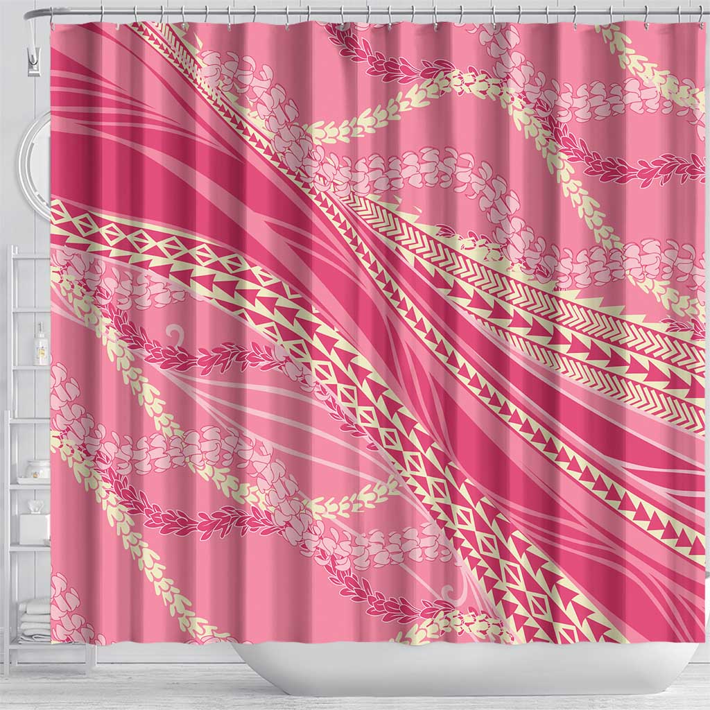 Polynesian Puakeniken Pikake Twisted Lei Shower Curtain Rose Pink LT7 - Polynesian Pride