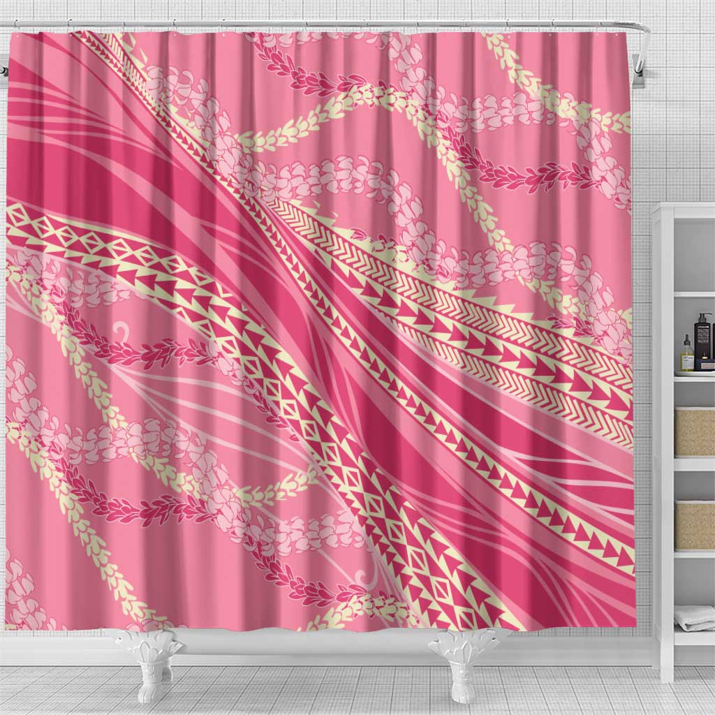 Polynesian Puakeniken Pikake Twisted Lei Shower Curtain Rose Pink LT7 - Polynesian Pride