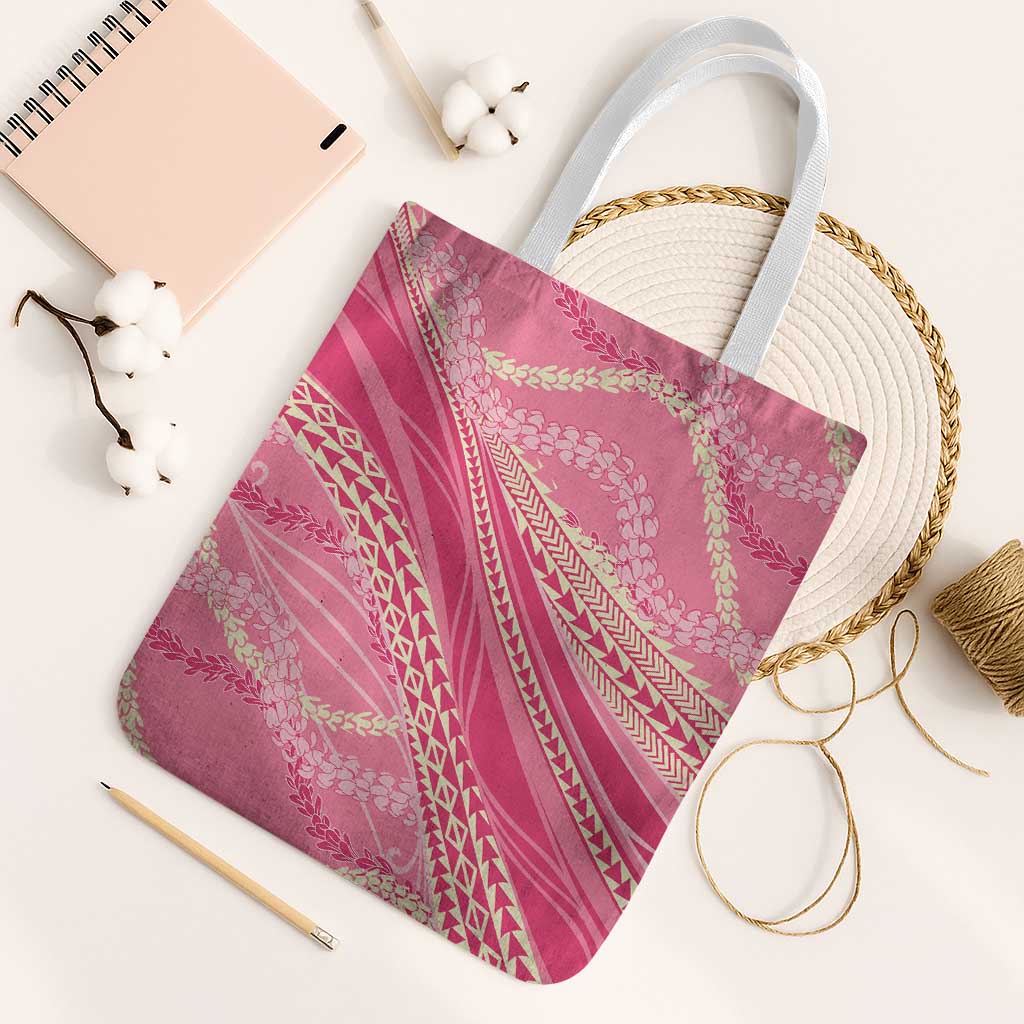 Polynesian Puakeniken Pikake Twisted Lei Tote Bag Rose Pink LT7 White Strap One Size Rose Pink - Polynesian Pride