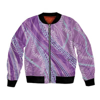 Polynesian Puakeniken Pikake Twisted Lei Bomber Jacket Amethys LT7 Unisex Amethys - Polynesian Pride