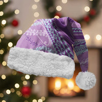 Polynesian Puakeniken Pikake Twisted Lei Christmas Santa Hat Amethys LT7 With Fur Amethys - Polynesian Pride