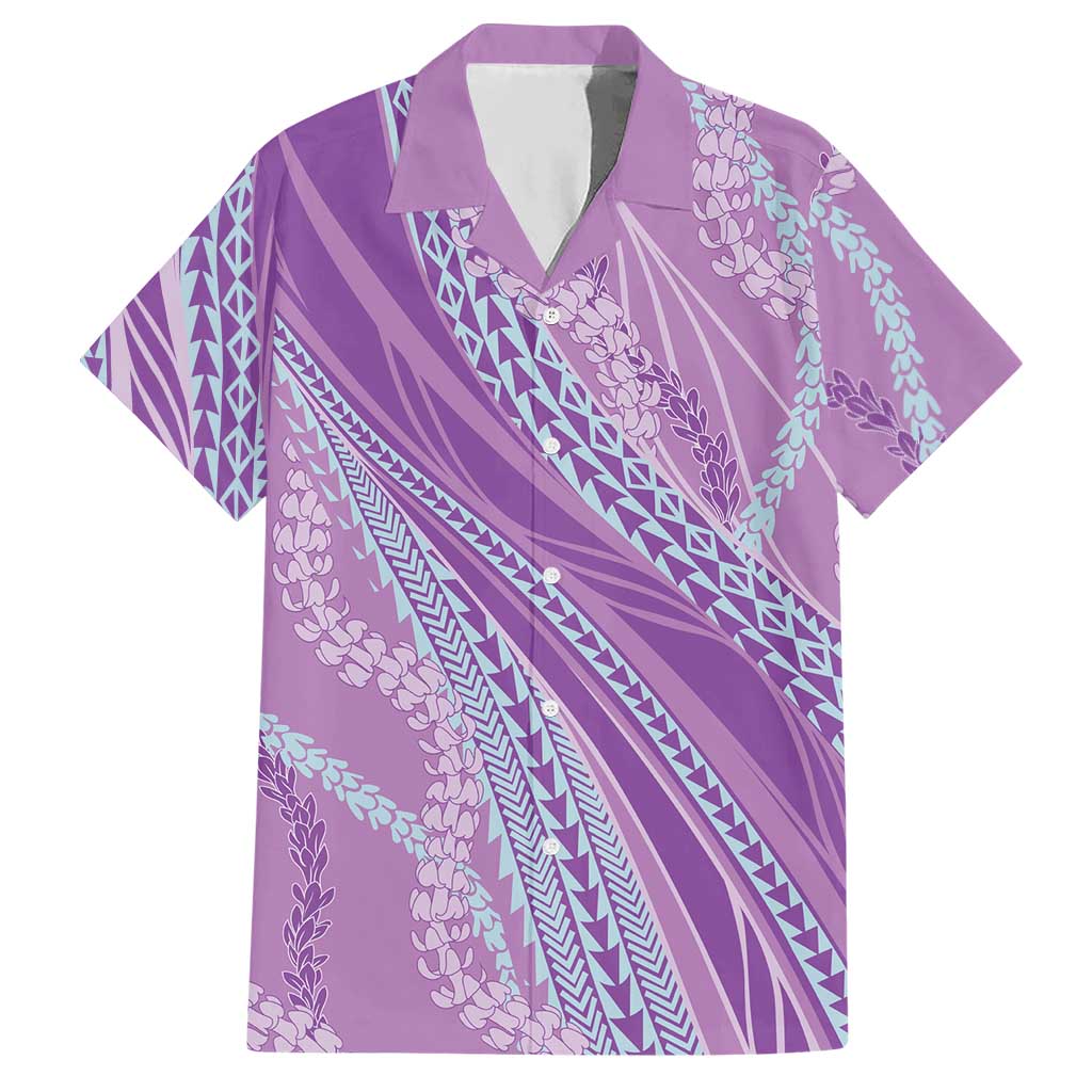 Polynesian Puakeniken Pikake Twisted Lei Hawaiian Shirt Amethys LT7 Amethys - Polynesian Pride