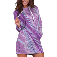 Polynesian Puakeniken Pikake Twisted Lei Hoodie Dress Amethys LT7 Amethys - Polynesian Pride