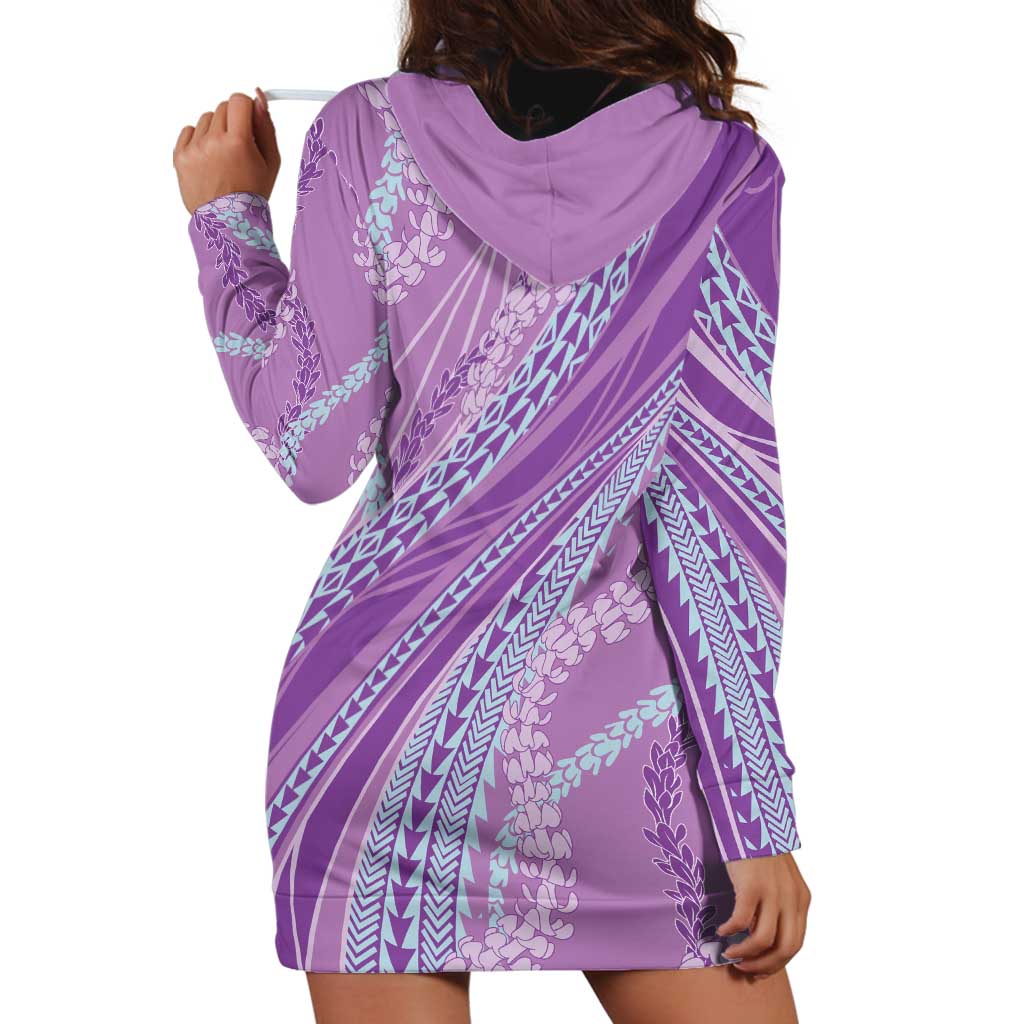Polynesian Puakeniken Pikake Twisted Lei Hoodie Dress Amethys LT7 - Polynesian Pride