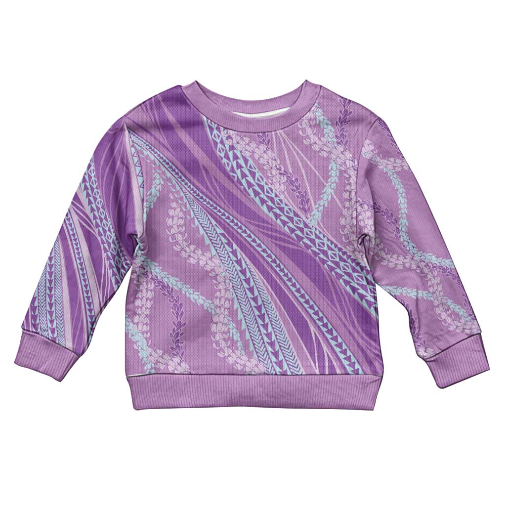 Polynesian Puakeniken Pikake Twisted Lei Kid Ugly Christmas Sweater Amethys LT7 Kid Amethys - Polynesian Pride