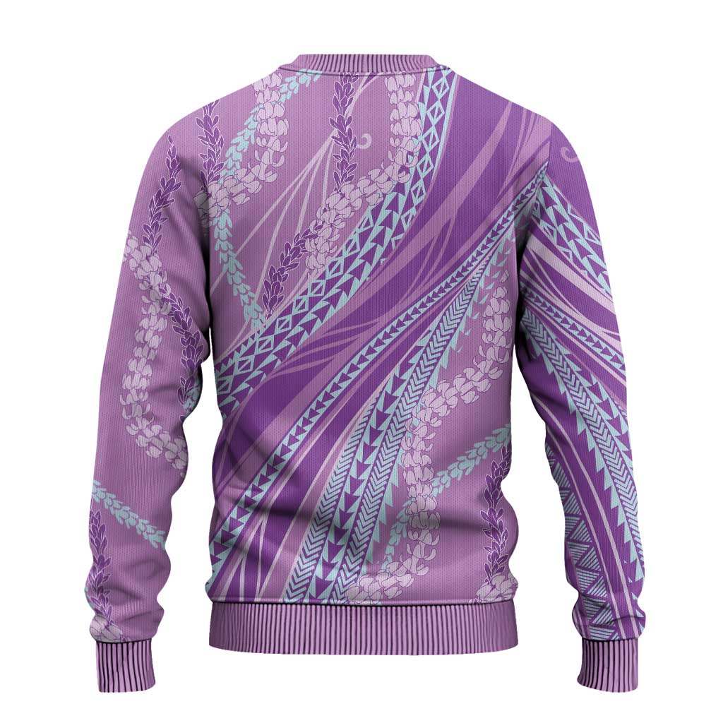Polynesian Puakeniken Pikake Twisted Lei Ugly Christmas Sweater Amethys LT7 - Polynesian Pride