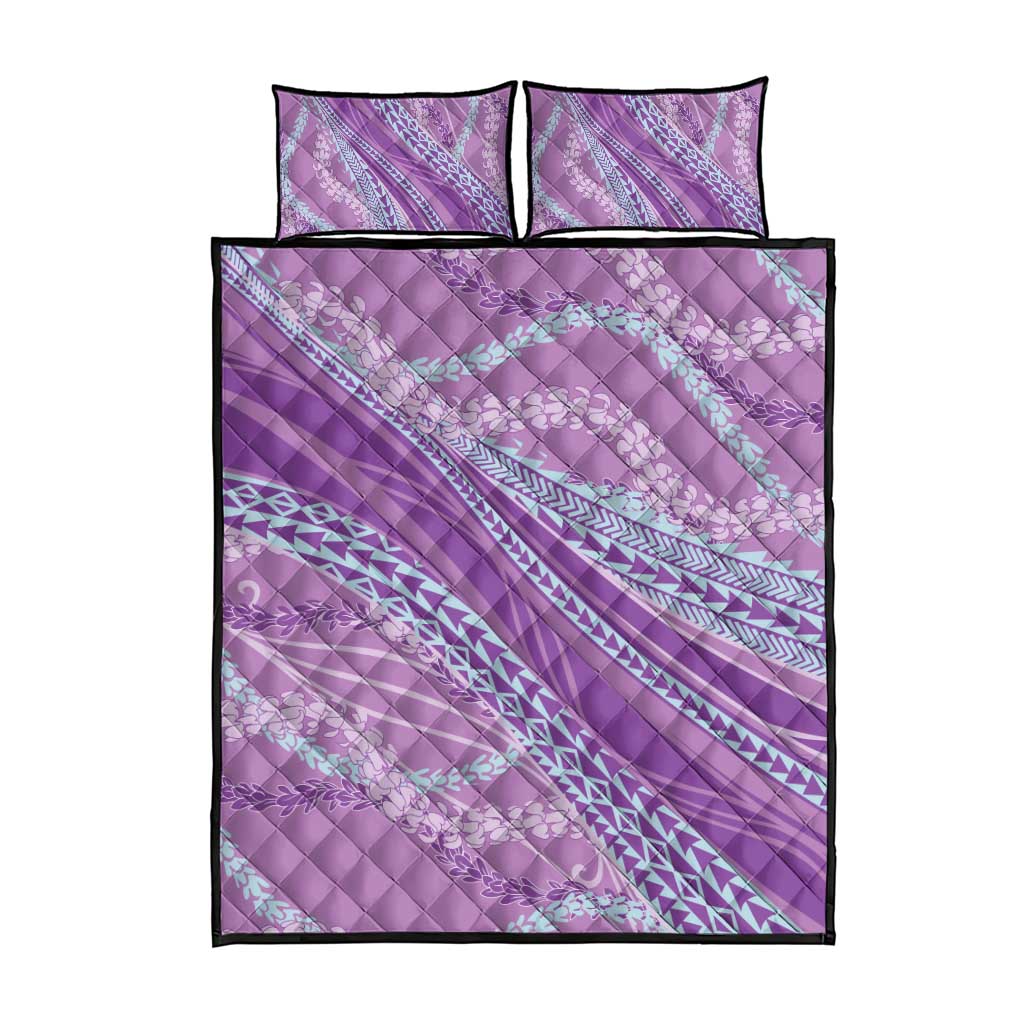 Polynesian Puakeniken Pikake Twisted Lei Quilt Bed Set Amethys LT7 - Polynesian Pride