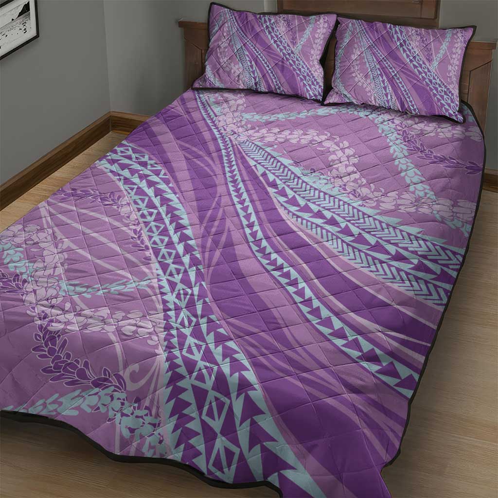 Polynesian Puakeniken Pikake Twisted Lei Quilt Bed Set Amethys LT7 - Polynesian Pride