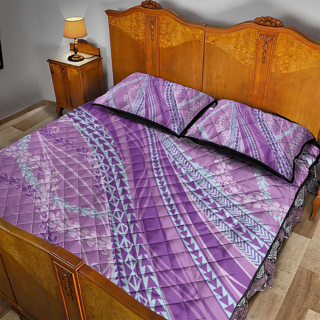 Polynesian Puakeniken Pikake Twisted Lei Quilt Bed Set Amethys LT7 - Polynesian Pride
