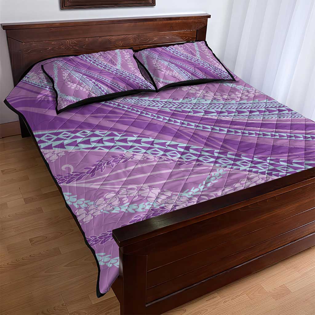 Polynesian Puakeniken Pikake Twisted Lei Quilt Bed Set Amethys LT7 - Polynesian Pride