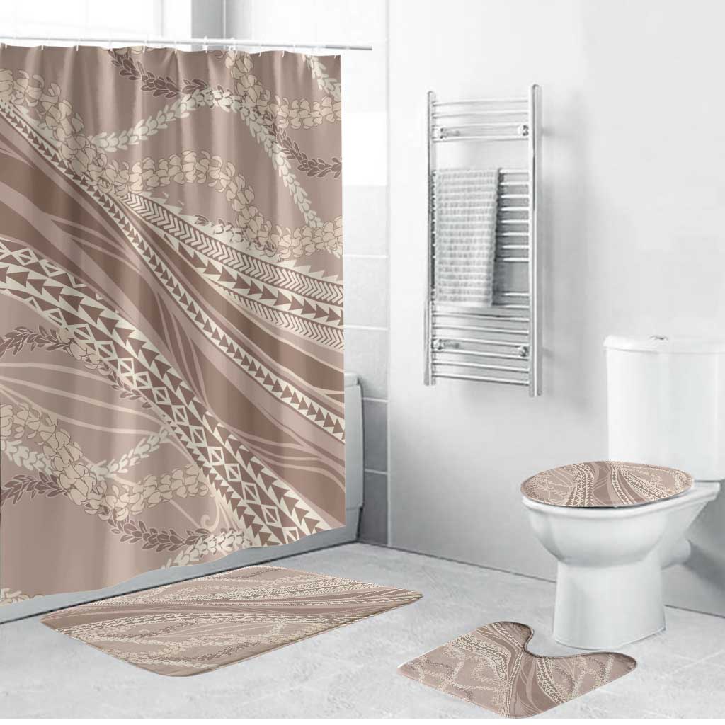 Polynesian Puakeniken Pikake Twisted Lei Bathroom Set Beige LT7 Bathroom Set (4 pcs) Beige - Polynesian Pride