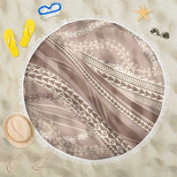 Polynesian Puakeniken Pikake Twisted Lei Beach Blanket Beige LT7 One Size 150cm Beige - Polynesian Pride