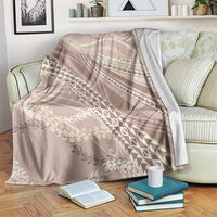 Polynesian Puakeniken Pikake Twisted Lei Blanket Beige LT7 Beige - Polynesian Pride