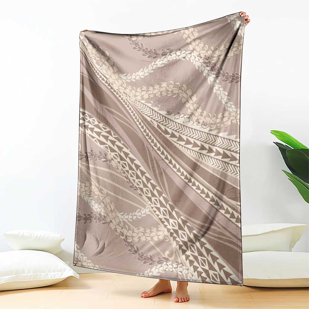 Polynesian Puakeniken Pikake Twisted Lei Blanket Beige LT7 - Polynesian Pride