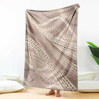 Polynesian Puakeniken Pikake Twisted Lei Blanket Beige LT7 - Polynesian Pride